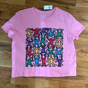 Gap Pink graphic crop top